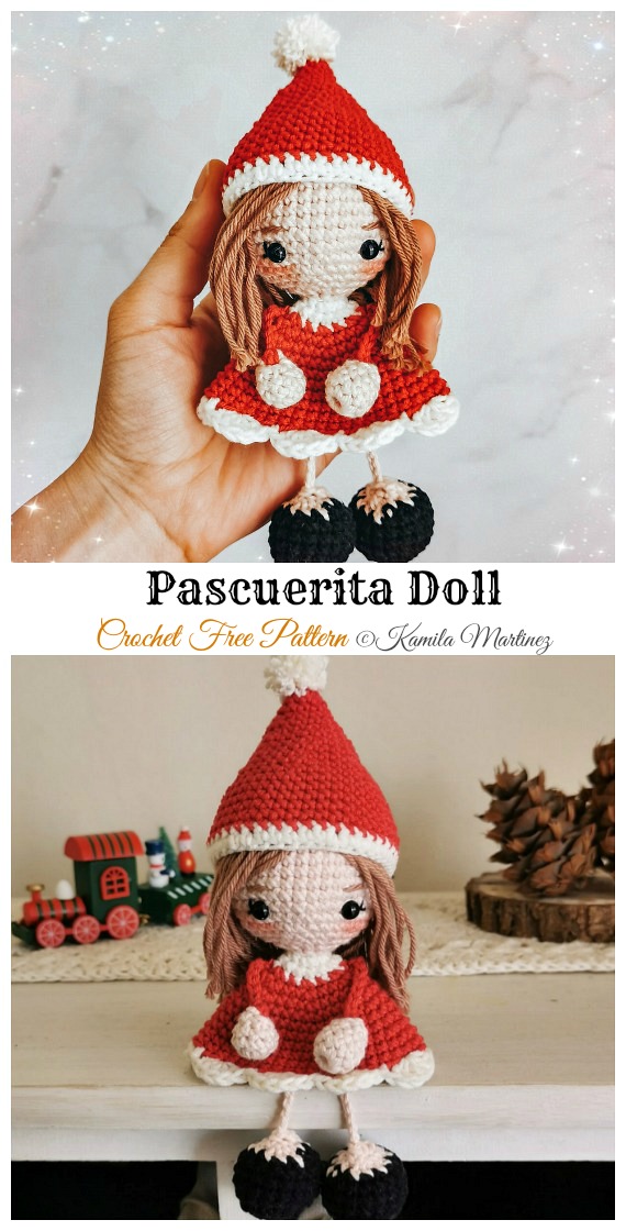 Amigurumi Pascuerita Doll Crochet Free Pattern- Crochet #Dolls; #Amigurumi; Free Patterns 