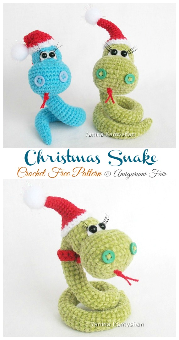 Amigurumi Christmas Snake Crochet Free Patterns - Amigurumi Zodiac Animal Crochet Free Patterns