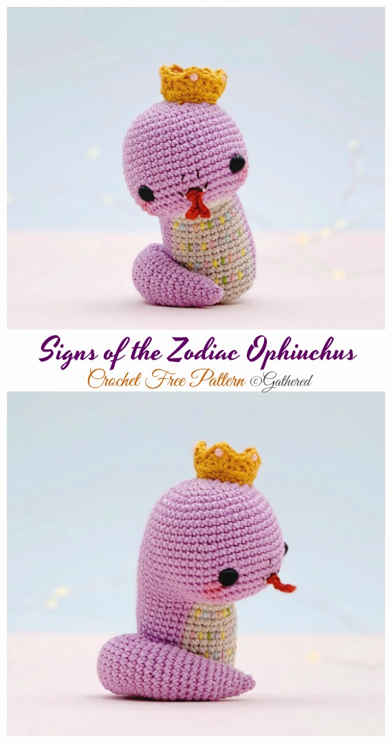 Signs of the Zodiac Ophiuchus Snake Crochet Free Patterns - Amigurumi Zodiac Animal Crochet Free Patterns