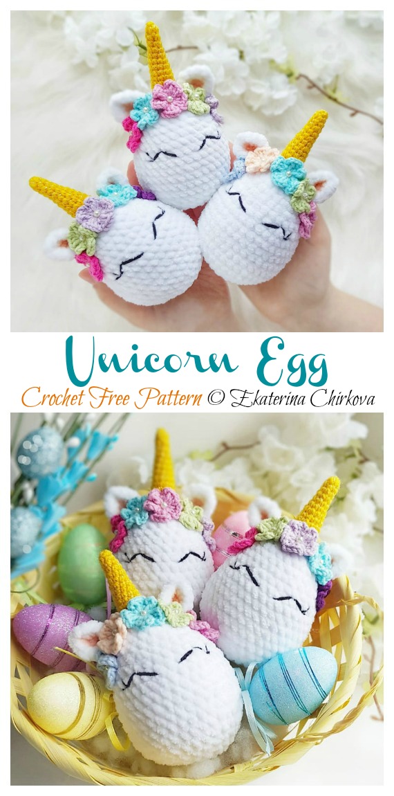 Unicorn Egg Crochet Free Pattern - Fun #Easter; Egg Cozy #Crochet; Free Patterns