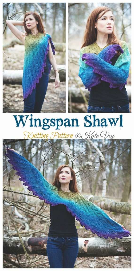 Wingspan Shawl Knitting Pattern - Women #Shawl; #Knitting; Patterns
