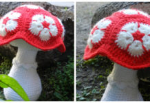 African Flower Mushroom Crochet Free Pattern - Toadstool Mushroom Free #Crochet; Patterns