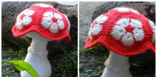 African Flower Mushroom Crochet Free Pattern - Toadstool Mushroom Free #Crochet; Patterns