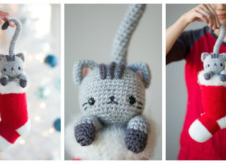 Amigurumi Christmas Cat Crochet Free Pattern - Crochet Toy #Cat; #Amigurumi; Free Patterns