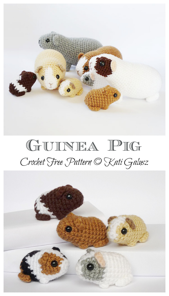 Amigurumi Guinea Pig Crochet Free Pattern- Zoo Animals Toys #Amigurumi; Free Crochet Patterns