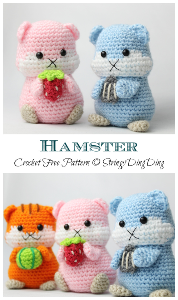 Amigurumi Hamster Crochet Free Pattern  - Zoo Animals Toys #Amigurumi; Free Crochet Patterns