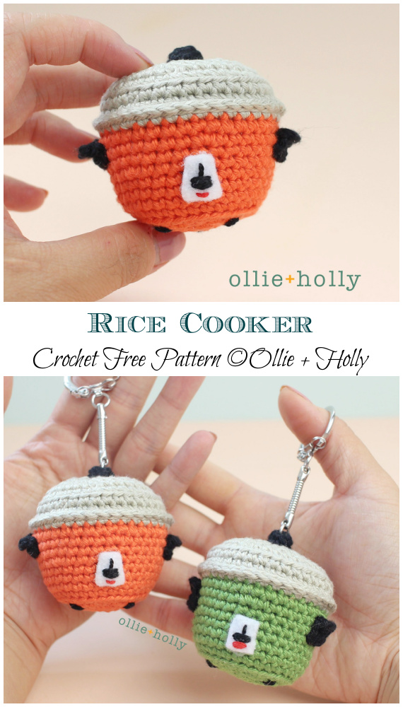 Amigurumi Rice Cooker Crochet Free Pattern - #Keychain Free #Crochet Patterns