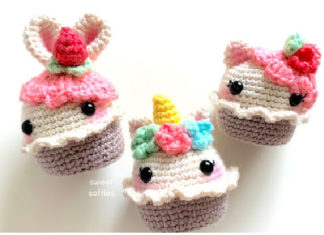 Amigurumi Animal Cupcakes Crochet Free Patterns - Crochet #Food; Amigurumi Free Patterns