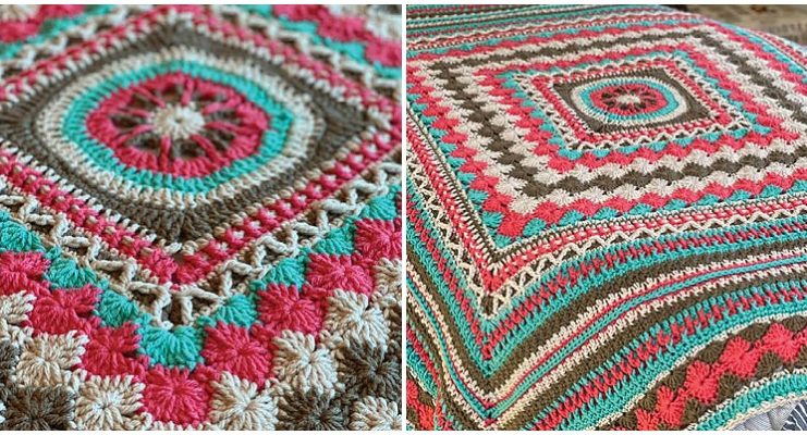 Better Together Blanket Crochet Free Pattern [Video]- #Granny; Square #Blanket; Free #Crochet; Patterns