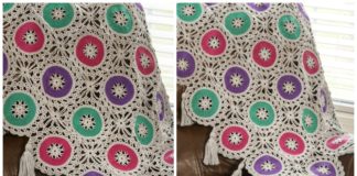 Bold Circles Throw Crochet Free Pattern - Lace #Blanket; Free #Crochet; Patterns