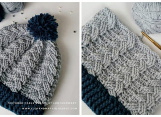 Textured Cable Beanie Hat Crochet Free Pattern - Adult Beanie #Hat; #Crochet; Free Patterns