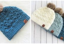 Chunky Jenna Beanie Hat Set Crochet Free Patterns- Adult Beanie #Hat; #Crochet; Free Patterns