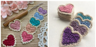 Valentine Love Heart Motif Crochet Free Pattern - #Heart; Motif Free #Crochet; Patterns