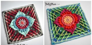 Hindsight Afghan block Free Crochet Pattern - Afghan #Block; Square Free #Crochet; Patterns
