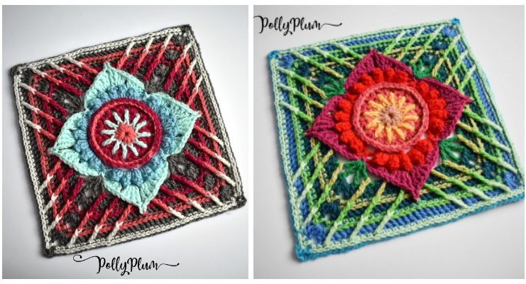 Hindsight Afghan block Free Crochet Pattern - Afghan #Block; Square Free #Crochet; Patterns