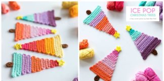 Ice Pop Christmas Trees Crochet Free Pattern - Christmas Tree Motif Free #Crochet; Patterns