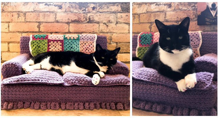 Kitty Couch Crochet Free Pattern [Video] - #Pet; Bed Free #Crochet; Patterns