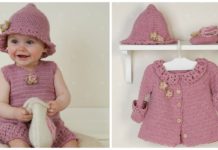 Little Miss Berry Cardigan Hat Set Crochet Free Patterns