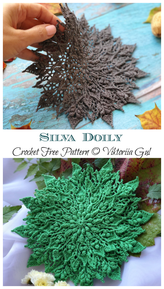 Silva Popcorn Doily Crochet Free Patterns- Decorative #Doily; Free #Crochet; Patterns