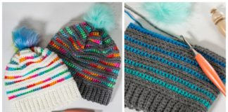 Prismatic Beanie Hat Crochet Free Pattern - Adult Beanie #Hat; #Crochet; Free Patterns