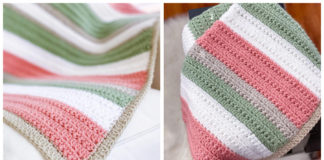 Quick and Easy Stripe Blanket Crochet Free Pattern - Stripy #Blanket; Free #Crochet; Patterns