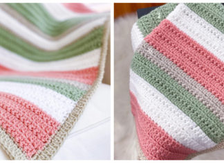 Quick and Easy Stripe Blanket Crochet Free Pattern - Stripy #Blanket; Free #Crochet; Patterns