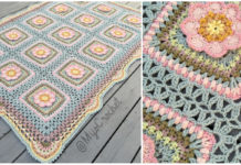 Song of the Forest Flower Blanket Crochet Free Pattern - #Granny; Square #Blanket; Free #Crochet; Patterns