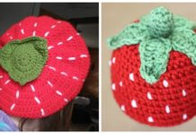 Strawberry Hat Crochet Free Patterns - Kids #Beanie; Hat Free #Crochet; Patterns