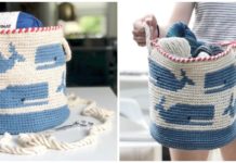 Tapestry Whale Basket Crochet Free Pattern - Storage #Basket; Free #Crochet; Patterns