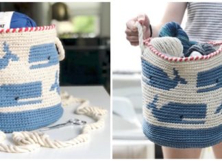 Tapestry Whale Basket Crochet Free Pattern - Storage #Basket; Free #Crochet; Patterns