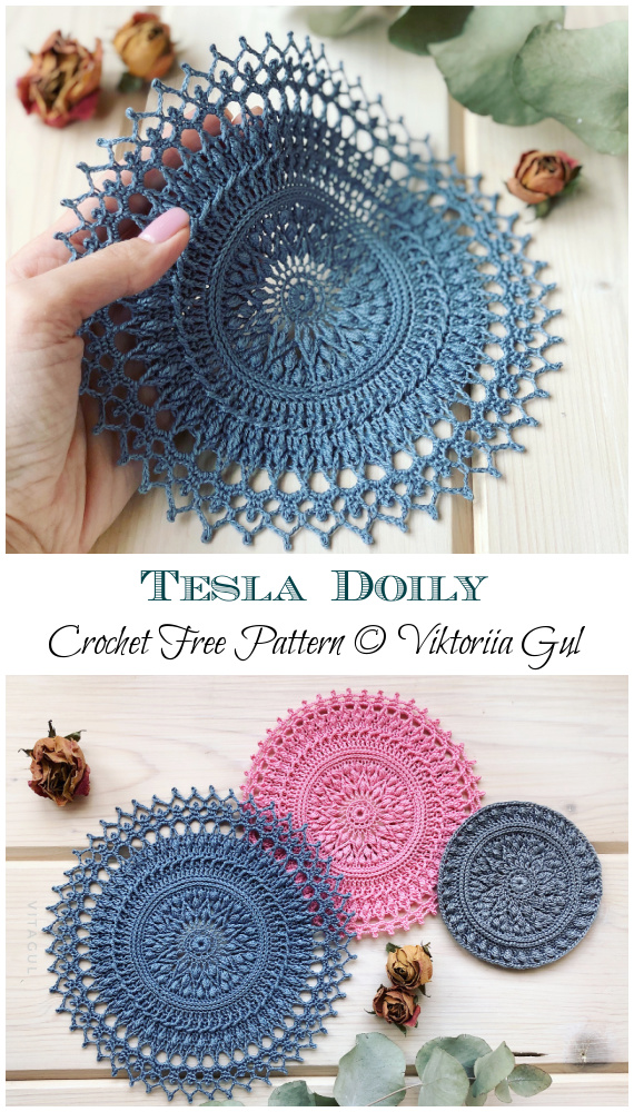 Tesla Doily Crochet Free Pattern - Decorative #Doily; Free #Crochet; Patterns