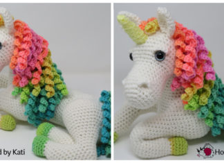 Ulyssa the Unicorn Crochet Free Pattern - Crochet #Unicorn; #Amigurmi; Free Pattern