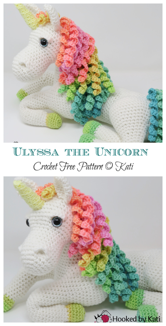 Ulyssa the Unicorn Crochet Free Pattern - Crochet #Unicorn; #Amigurmi; Free Pattern