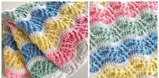 Butterfly Kisses Baby Blanket Crochet Free Pattern - #Crochet; Ripple #Blanket; Free Crochet Pattern