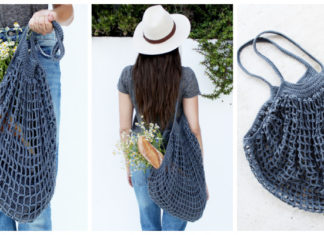 French Market Bag Crochet Free Pattern -#Crochet; Market Grocery #Bag;Free Patterns