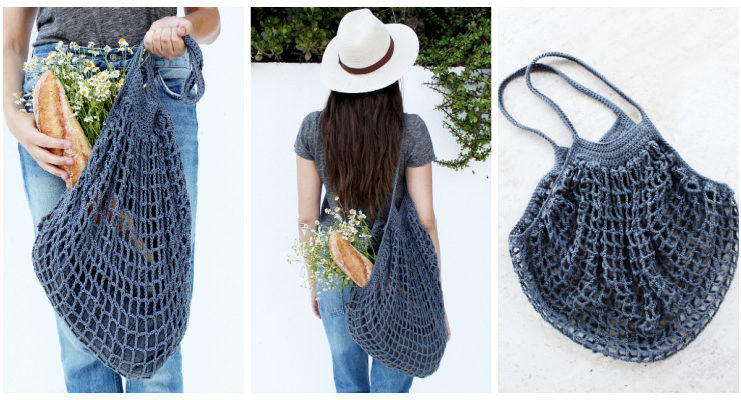 French Market Bag Crochet Free Pattern -#Crochet; Market Grocery #Bag;Free Patterns