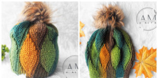 Knit-look Leafy Slouchy Beanie Crochet Pattern - Adult Beanie #Hat; #Crochet; Free Patterns