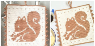 Squirrel Potholder Crochet Free Pattern - Hot Pad #Potholder; Free #Crochet; Pattern