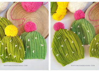 Cactus Beanie Hat Crochet Free Patterns - Kids #Beanie; Hat Free #Crochet; Patterns