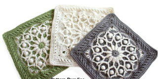 Casablanca Square Crochet Free Pattern- Afghan #Block; Square Free #Crochet; Patterns