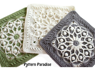 Casablanca Square Crochet Free Pattern- Afghan #Block; Square Free #Crochet; Patterns