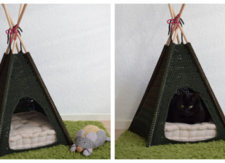 Cat Tent Bed Crochet Free Pattern - #Pet; Bed Free #Crochet; Patterns