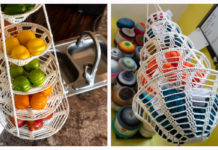 Tiered Hanging Baskets Crochet Free Pattern - Hanging #Basket; Free #Crochet; Patterns