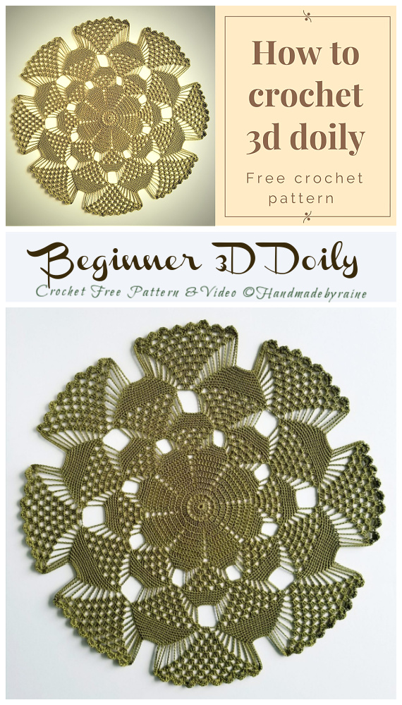 3D Doily Table Topper Crochet Free Pattern [Video] - Decorative #Doily; Free #Crochet; Patterns
