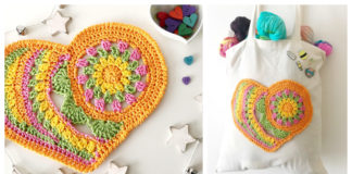 Love Yourself Heart Mandala Crochet Pattern - #Heart; Motif Free #Crochet; Patterns