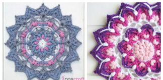 Puffy Mandala Coaster Crochet Free Patterns- Decorative #Doily; Free #Crochet; Patterns