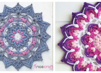 Puffy Mandala Coaster Crochet Free Patterns- Decorative #Doily; Free #Crochet; Patterns