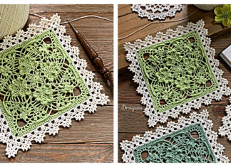 Shamrock Square Doily Crochet Free Pattern- Decorative #Doily; Free #Crochet; Patterns