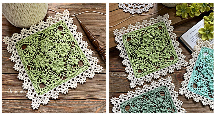 Shamrock Square Doily Crochet Free Pattern- Decorative #Doily; Free #Crochet; Patterns