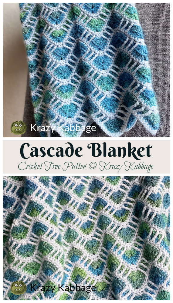 Cascade Blanket Crochet Free Pattern - #Crochet; Ripple #Blanket; Free Crochet Pattern